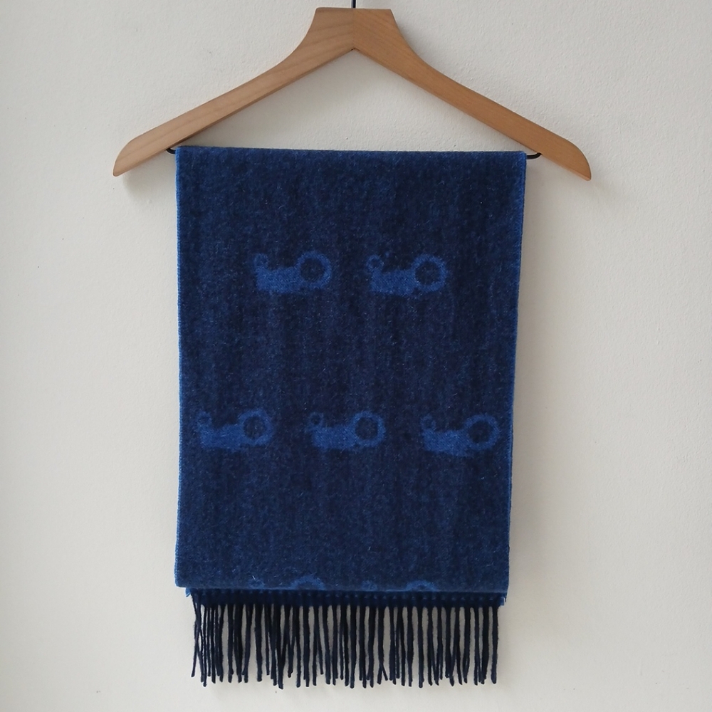 Moods Of Norway Wool Rectangle Scarf Dark Blue - Picture 2 of 6